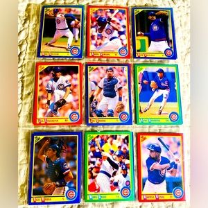 LOT OF 18 CHICAGO CUBS MLB PLAYER CARDS 1990 SCORE,  MARK GRACE, ANDRE DAWSON NM